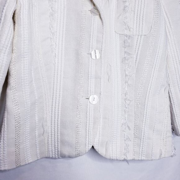 Tibi Vintage Green Label Cream Textured Blazer Jacket Women's Size Small - Picture 3 of 11